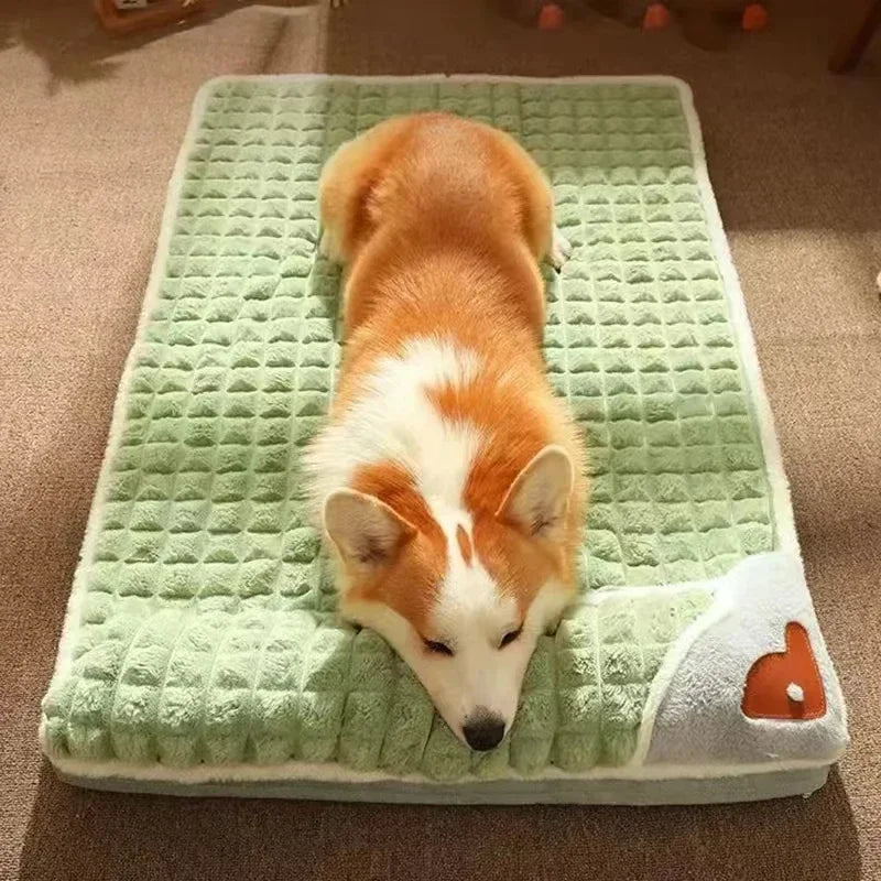 SnoozeWell™ Pillow-Top Dog Bed – Supportive Headrest & Washable Cover