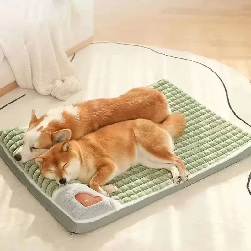 SnoozeWell™ Pillow-Top Dog Bed – Supportive Headrest & Washable Cover